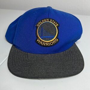 Golden State Warriors Mitchell & Ness Blue Outline Logo Snapback Hat Cap